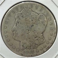 Silver 1891 0 Morgan Dollar