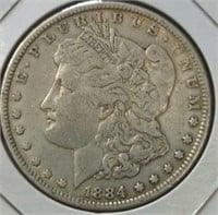 Silver 1884 Morgan dollar