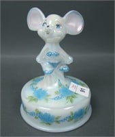 Fenton/ Wagner Decorated Mouse on Font