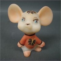 Fenton/ Piper Butterfly Decorated Mouse Figurine