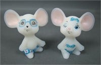 Two Fenton/ Wagner Decorated Mice