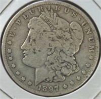 Silver 1897 O Morgan dollar