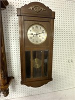 1930s Gustov Becker wall clock with very nice oak