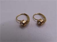 14kt Gold & Diamond 1/2" Earrings Beauties 1g