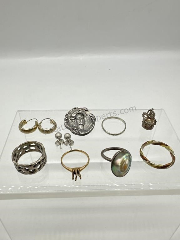 Silver/Gold jewelry - Earrings, Pin, Rings, Royal
