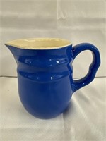 Special blue USA Made stonewear cream pitcher 6”