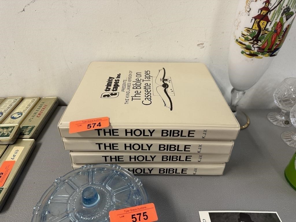 LOT OF 4 VOLUMES THE HOLY BIBLE ON CASSETTE