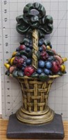 Cast iron door stop, basket of fruit