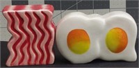 Magnetic Salt and pepper shakers -Bacon & Eggs