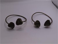 (2) matching Sterling SeaShell Bracelets 2.75" 47g