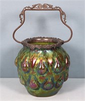 Art Nouveau Austrian Glass Biscuit Jar