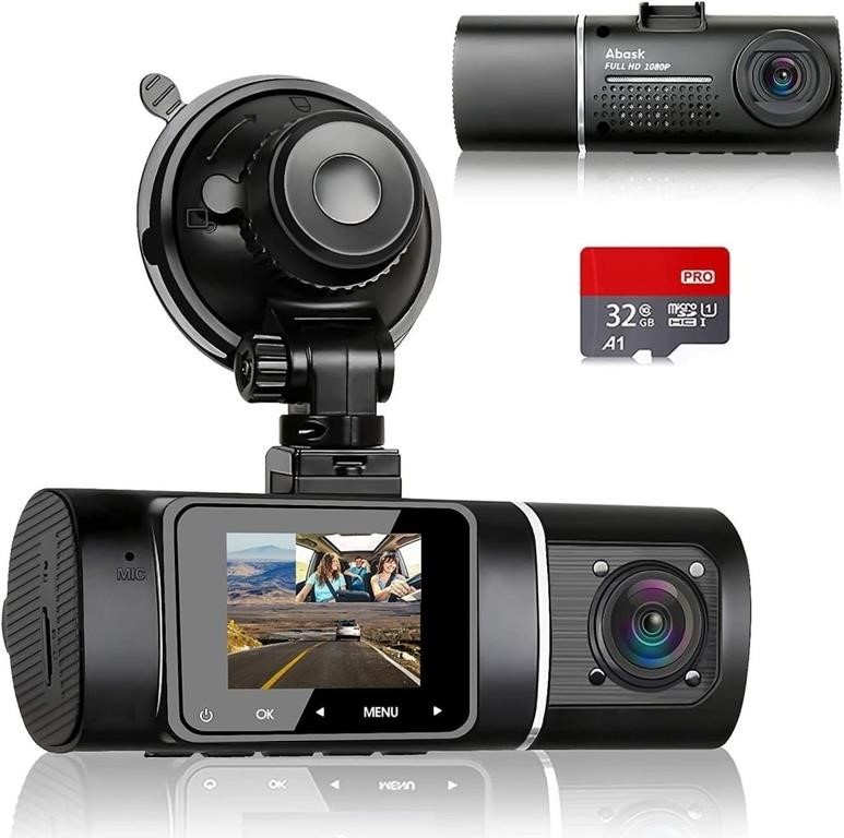Dash Cam, Abask Dash cam Front and Inside with