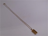 14kt Gold 16" Necklace w/ Abacus 1/2" Pendant 2.1g