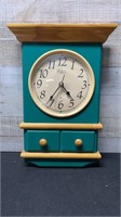 Circa Quartz Wooden Kitchen Clock Working 11" Wide