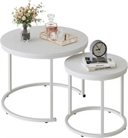 2pc Nesting Coffee Tables, Metal, 23.6 in