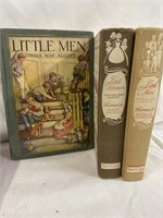 Three books Little Men & Little Women by Louisa