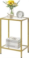 YMYNY 2 Tier End Table, Gold, UHGD002G