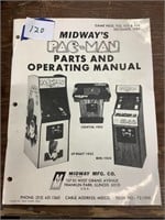 Midway’s Pac-Man parts and operating manual
