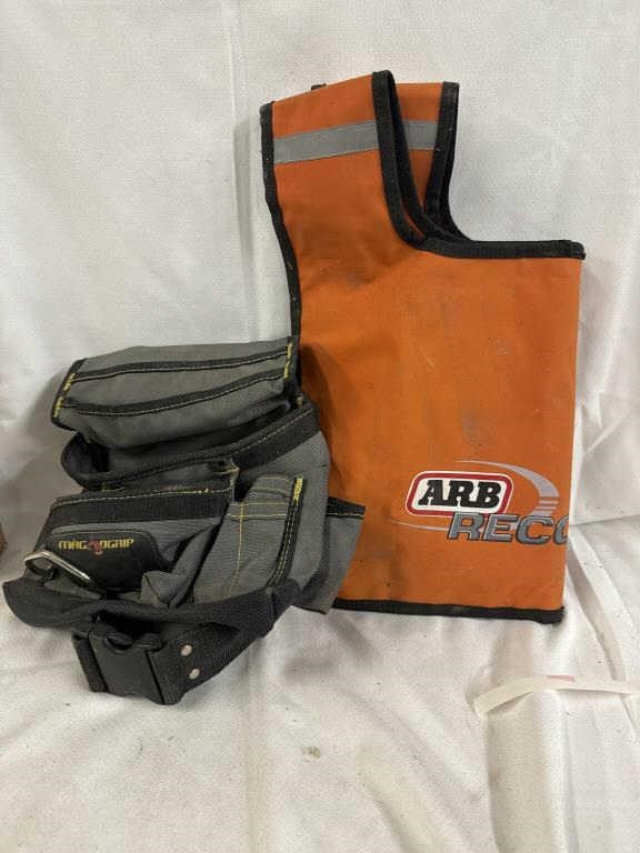 Tool belt and orange chest protector