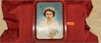 Queen Elizabeth tin tray. 12"x16"