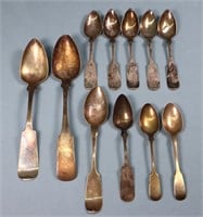 (11) American Coin Silver Spoons, 9.7TO