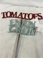 Tomatoes, enjoy, and grow garden stakes