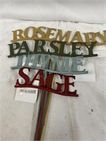 Parsley, Sage, Rosemary and Thyme garden stakes