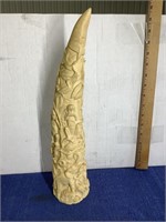 Replica carved elephant tusk (not real, but is