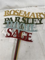 Parsley, Sage, Rosemary and Thyme garden stakes