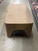 A plastic stepping stool