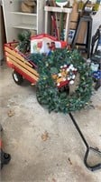Red Wagon and Christmas Lights