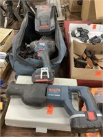 Bosch reciprocating saw and impact drill with