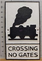 Cast iron railroad crossing sign
