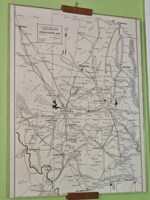Aviator's Cross County Map w/ DFW Area Airports