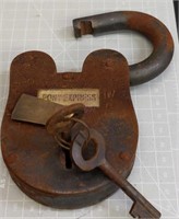Pony Express padlock with keys