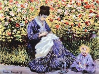Claude Monet Painted (Print) Glass Pane is 9 x 8in