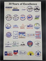 30 Years of Excellence Airline Poster is 11 x 17in