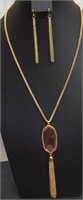 22" costume necklace with earrings