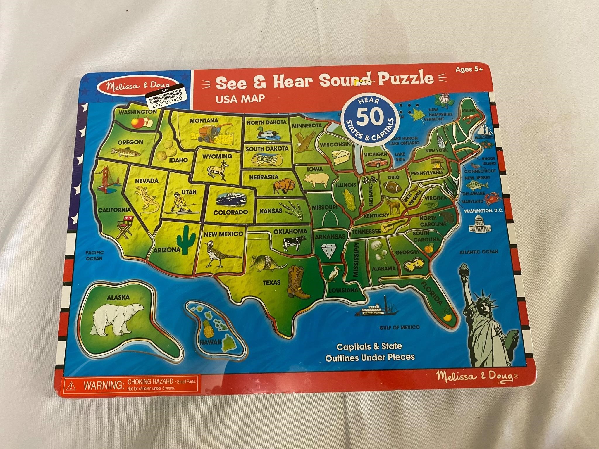 BRAND NEW Melissa & Doug See/Hear 50 States Puzzle
