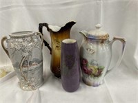 Very cool lot of  2 pitchers and 2 vases