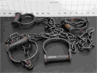 Cast iron transfer handcuffs 1 set hands/feet