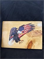 13-1/2” by 9-1/2” Eagle and American flag plaque