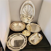 Silver plated Serving Pieces; Reserve $15