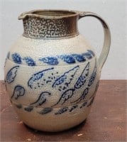 Beautiful salt glazed stoneware pitcher