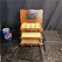 Wooden Jewelry Box; Reserve $8