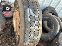 Semi tire and steel rim