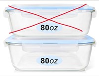 1 - 80oz EcoEvo Glass Food Storage Container