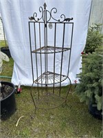 New folding iron corner shelf or plant stand for