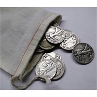 Canvas Bag - 175  Walking Liberty Halves -90%