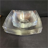 Set of 8 Square glass bowls- Small and Large